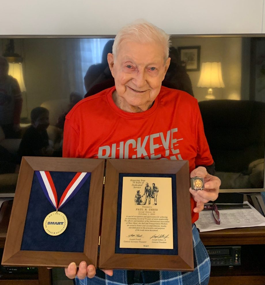 Brother Paul Uhrig Receives 70-year Pin Award